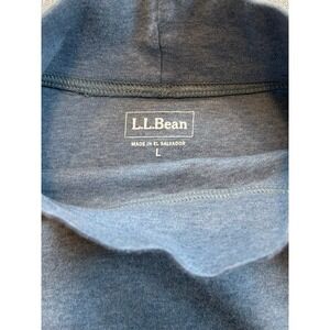 LLBean Womens Long Sleeve Mock Neck Top Heathered Blue Size Large Tunic - L